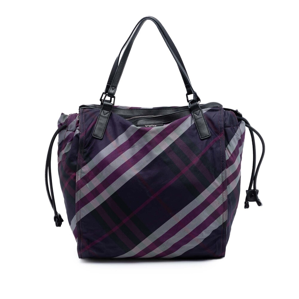 Pre-Loved Burberry Supernova Check Nylon Buckleigh Tote
